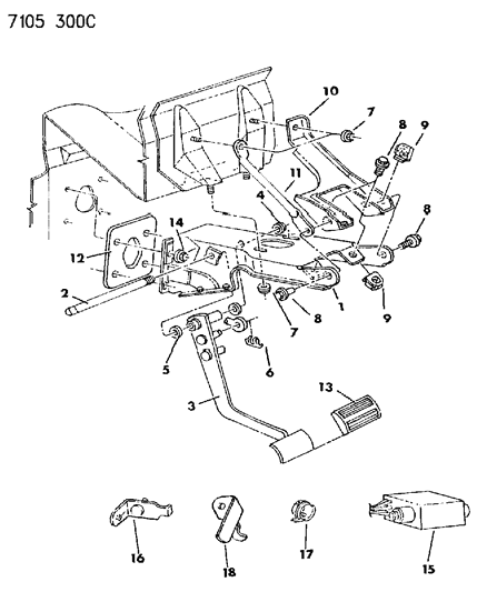 1987 Chrysler LeBaron Brake Pedal Diagram