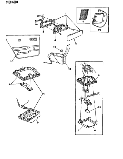 1989 Chrysler LeBaron Lamps - Cargo-Dome-Courtesy Diagram