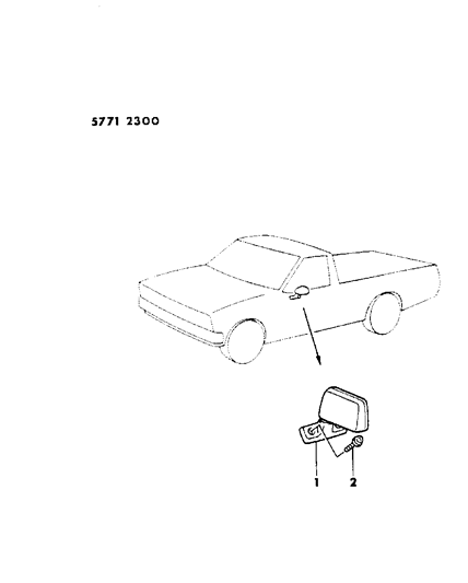 1986 Dodge Ram 50 Mirror - Exterior Diagram