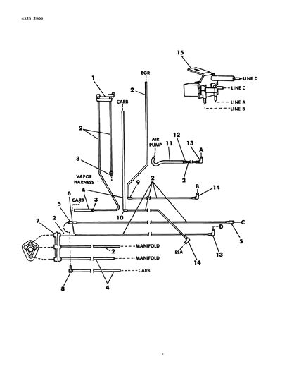 1984 Dodge Ram Van EGR Hose Harness Diagram 6