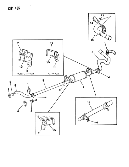 1989 Dodge D150 Exhaust System Diagram 4