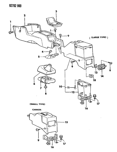 1994 Dodge Colt Console Diagram 1