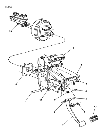 1985 Dodge Caravan Brake Pedal Diagram