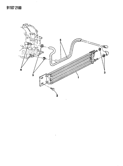 1991 Dodge Daytona Oil Cooler - Air Cooled Diagram