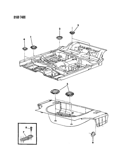 1988 Chrysler LeBaron Base Plugs Floor Pan Diagram