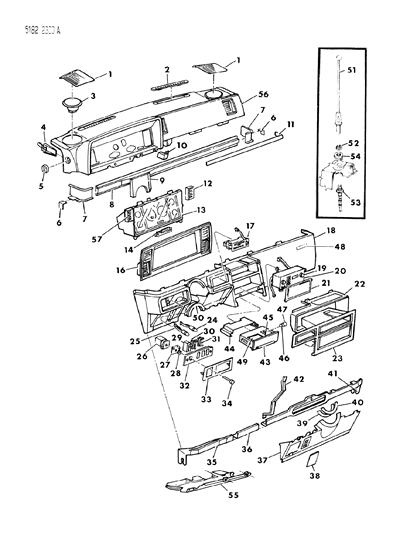 1985 Dodge Caravan Instrument Panel Diagram