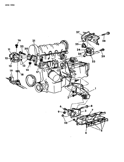 1984 Chrysler Laser Engine Mounting Diagram