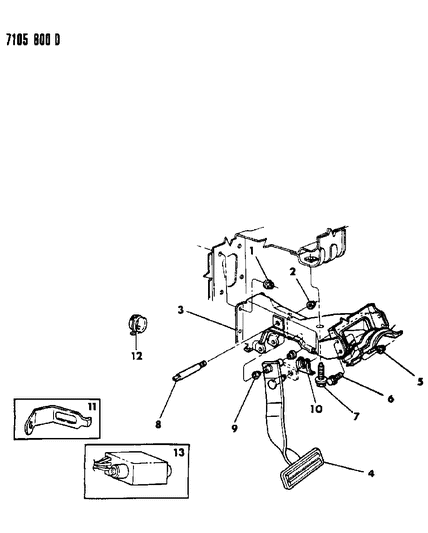 1987 Chrysler Fifth Avenue Brake Pedal Diagram