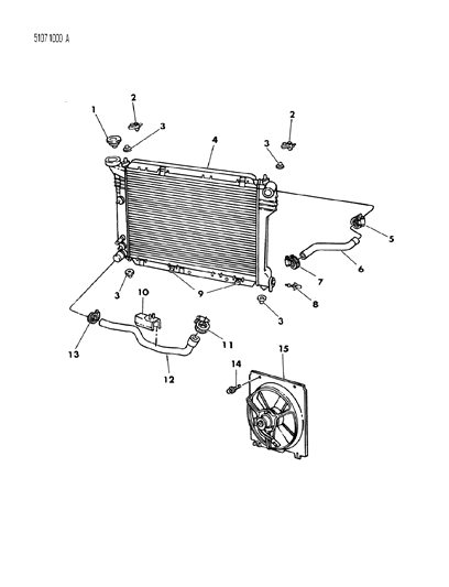 1985 Dodge Charger Radiator & Related Parts Diagram 2