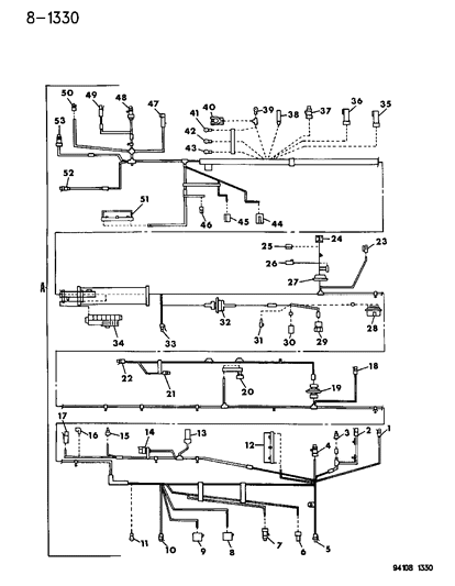 1994 Chrysler LeBaron Wiring - Headlamp To Dash Diagram