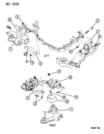 1994 Chrysler New Yorker Bracket Engine Mounting Ri Diagram for 4593240