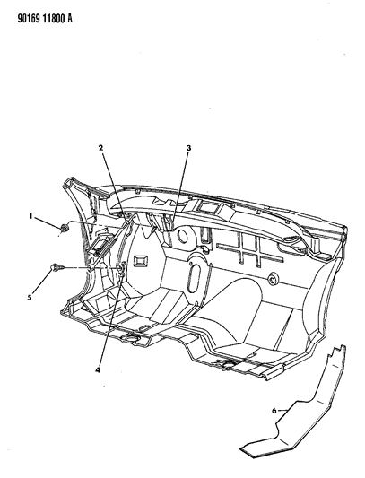 1990 Chrysler New Yorker Brace Dash Panel To Cowl Diagram