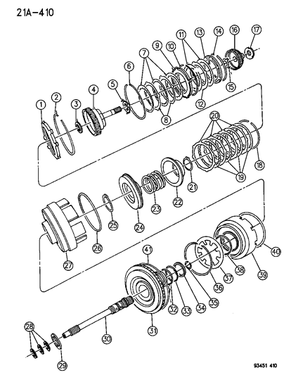 1995 Dodge Intrepid Clutch & Input Shaft Diagram