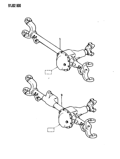 1993 Jeep Wrangler Axle Assembly, Front Diagram