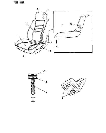 1987 Chrysler LeBaron Premium Front Seat Diagram 1