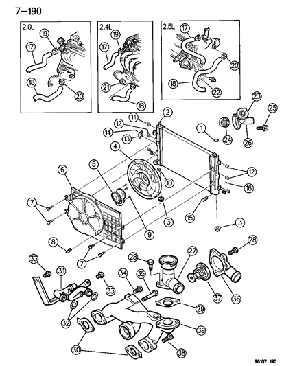 1996 Chrysler Sebring Fan Diagram for 4798545