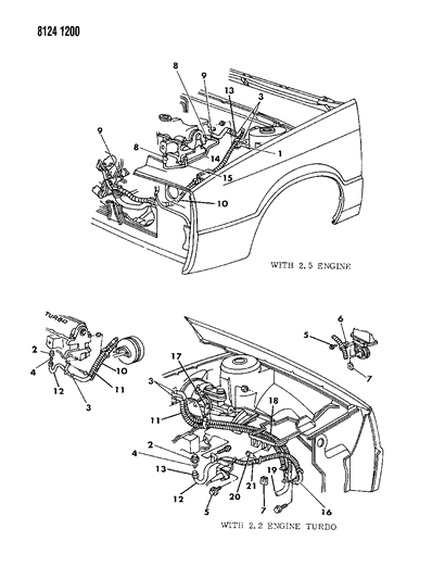 1988 Chrysler LeBaron Plumbing - Heater Diagram