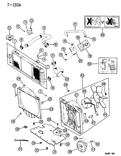 1996 Jeep Cherokee Radiator & Related Parts Diagram 3