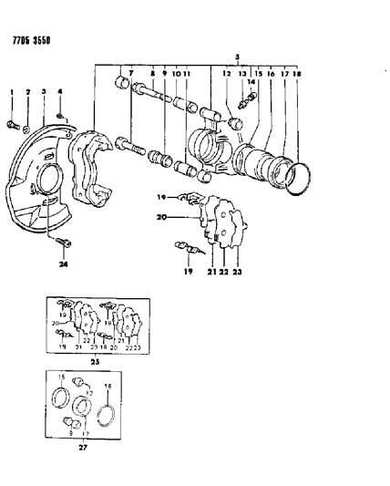 1988 Dodge Raider Front Brakes Diagram