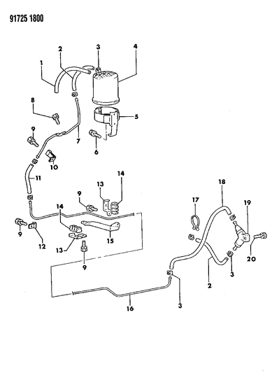 1991 Dodge Ram 50 Vapor Canister Diagram