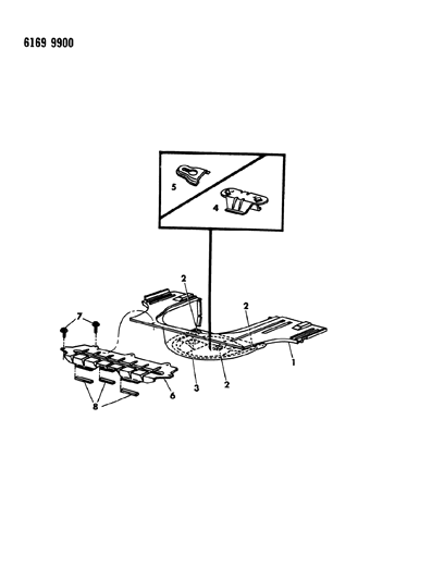 1986 Chrysler LeBaron GTS Floor Pan, Rear Diagram
