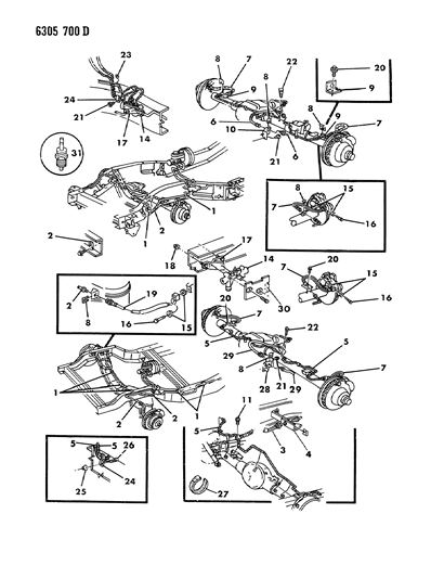 1986 Dodge Ramcharger Lines & Hoses, Brake Diagram