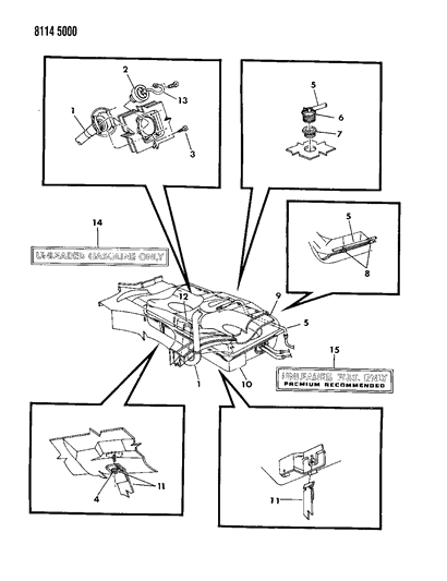 1988 Dodge Omni Fuel Tank & Fuel Filler Diagram