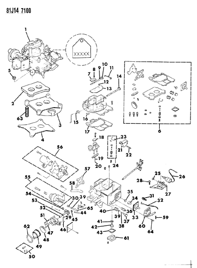 1985 Jeep Grand Wagoneer RETAINER-Steering Column Bearing Diagram for J8121330