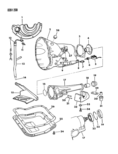 1989 Dodge Dakota Case & Related Parts Diagram 2