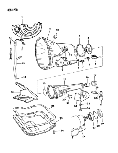 1988 Dodge D350 Case & Related Parts Diagram 2