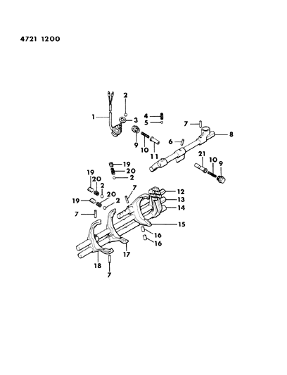 1984 Dodge Ram 50 Control, Shift Diagram 3