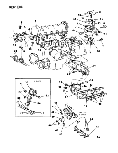 1988 Chrysler Town & Country Engine Mounting Diagram 1