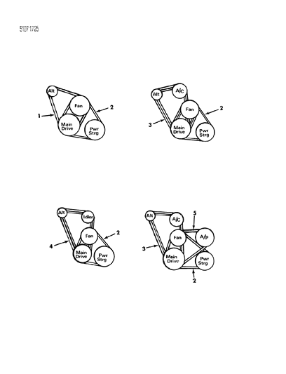 1985 Chrysler LeBaron Base Drive Belts Diagram 2