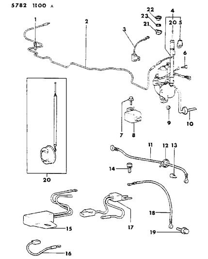 1986 Chrysler Conquest Antenna, Radio Diagram