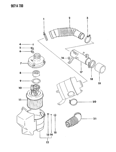 1990 Dodge Ram 50 Air Cleaner Diagram 1