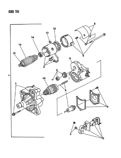 1988 Dodge Dakota Starter Diagram 1