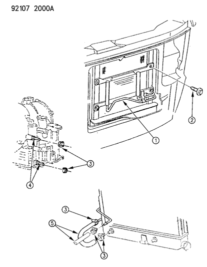 1992 Chrysler LeBaron GTC Oil Cooler - Air Cooled Diagram