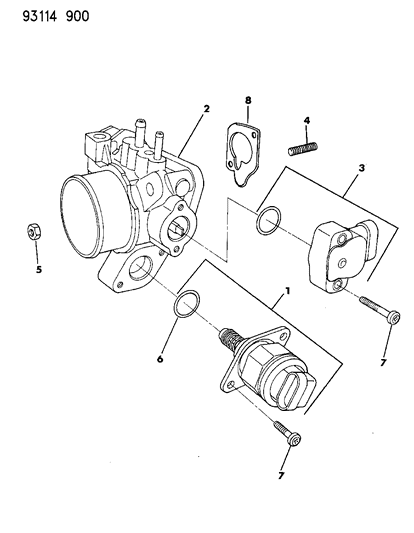1993 Chrysler LeBaron GTC Throttle Body Diagram 2