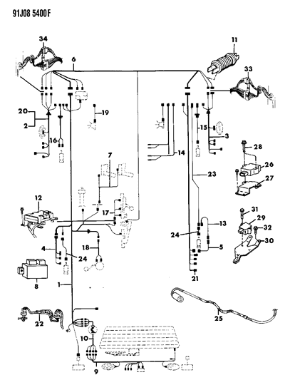 1991 Jeep Grand Wagoneer Wiring - Body & Accessories Diagram