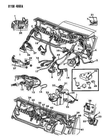 1991 Chrysler New Yorker Wiring - Instrument Panel Diagram