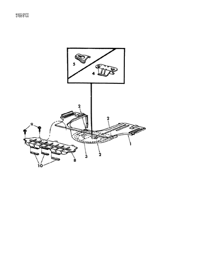 1985 Chrysler LeBaron GTS Floor Pan Rear Diagram