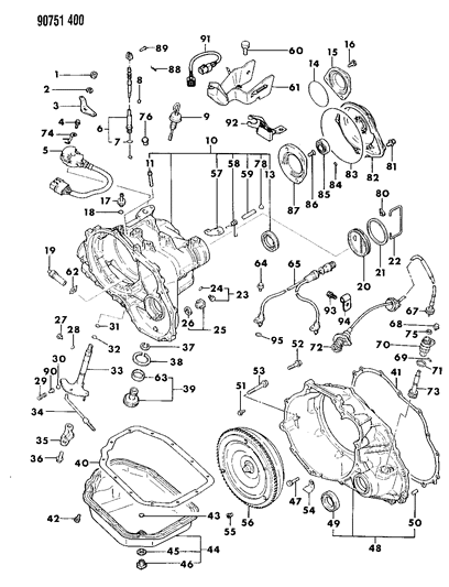 1990 Dodge Colt Case & Miscellaneous Parts Diagram