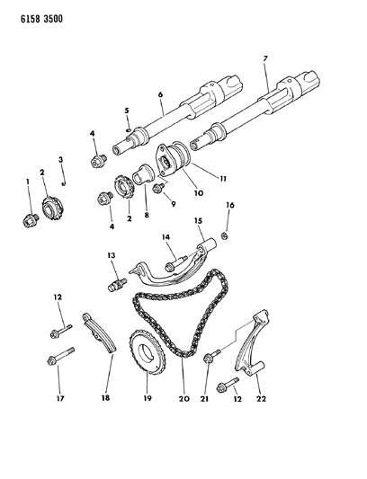 1986 Dodge Daytona Guide Chain A Diagram for MD021111