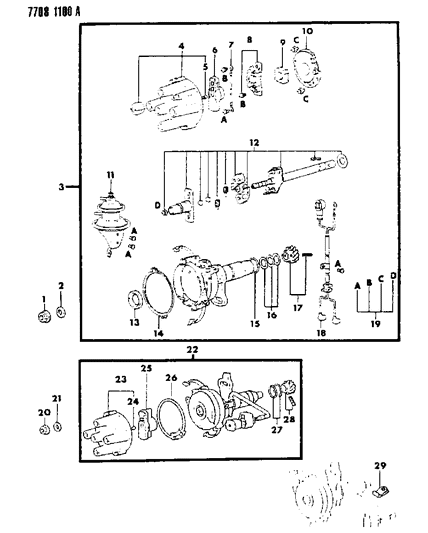 1988 Dodge Colt Rotor Asm Distributor Diagram for MD611151