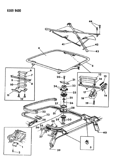 1986 Dodge Daytona Sun Roof Diagram