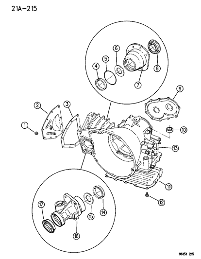 1996 Chrysler Town & Country Case , Extension And Solenoid And Retainer Diagram 1