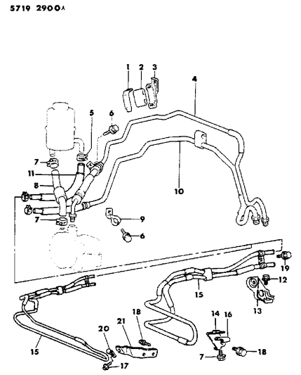 1985 Dodge Conquest Hose & Attaching Parts - Power Steering Diagram