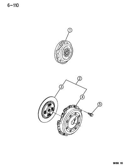 1996 Chrysler Sebring Clutch-Modular Diagram for V9900095