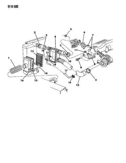 1989 Chrysler LeBaron GTC Air Cleaner Diagram 2