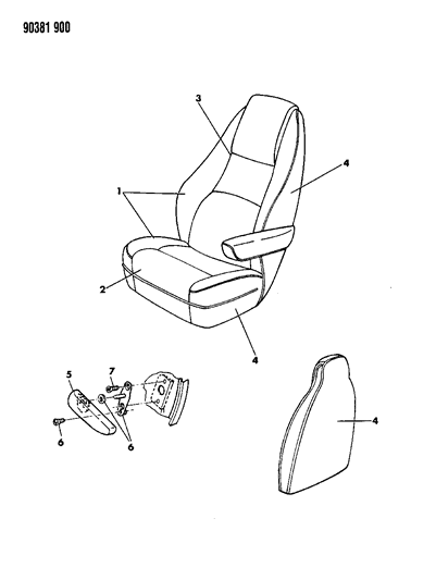 1993 Dodge Ramcharger Front Seat Diagram 2